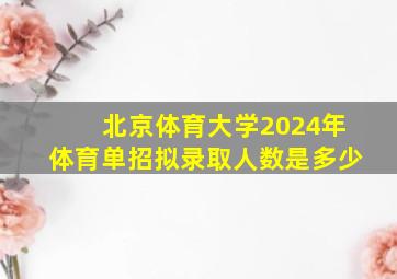 北京体育大学2024年体育单招拟录取人数是多少