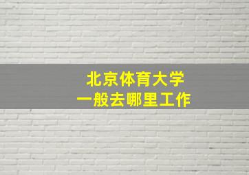 北京体育大学一般去哪里工作