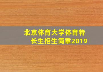 北京体育大学体育特长生招生简章2019