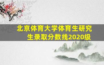 北京体育大学体育生研究生录取分数线2020级