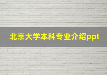 北京大学本科专业介绍ppt