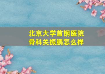 北京大学首钢医院骨科关振鹏怎么样