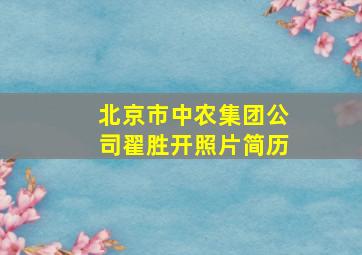 北京市中农集团公司翟胜开照片简历