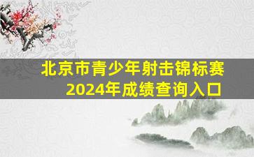 北京市青少年射击锦标赛2024年成绩查询入口