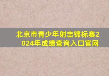 北京市青少年射击锦标赛2024年成绩查询入口官网