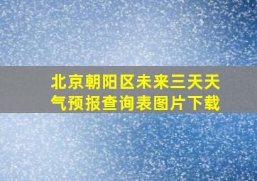 北京朝阳区未来三天天气预报查询表图片下载