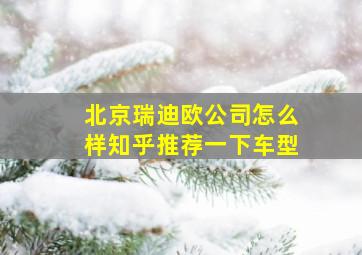 北京瑞迪欧公司怎么样知乎推荐一下车型