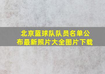 北京蓝球队队员名单公布最新照片大全图片下载