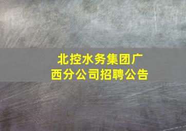 北控水务集团广西分公司招聘公告