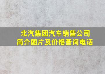 北汽集团汽车销售公司简介图片及价格查询电话