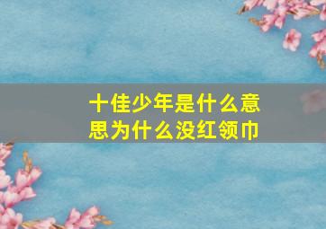 十佳少年是什么意思为什么没红领巾