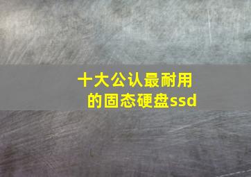 十大公认最耐用的固态硬盘ssd