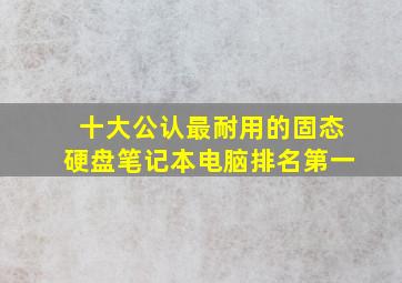 十大公认最耐用的固态硬盘笔记本电脑排名第一