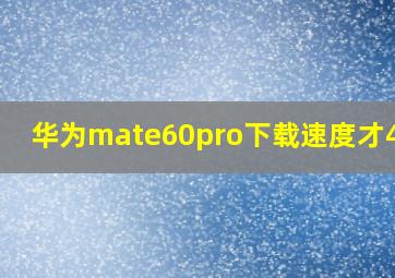 华为mate60pro下载速度才40Mb