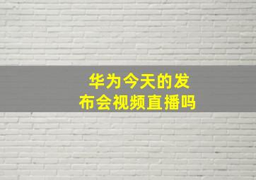 华为今天的发布会视频直播吗