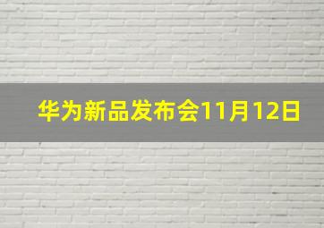 华为新品发布会11月12日