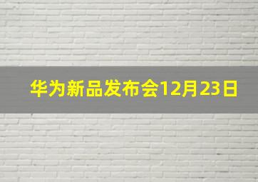 华为新品发布会12月23日