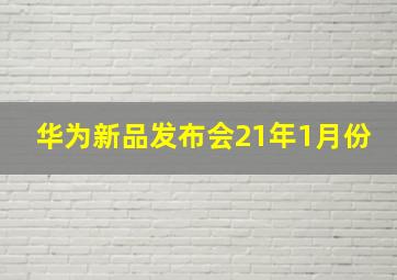 华为新品发布会21年1月份