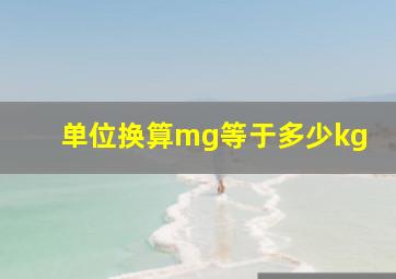 单位换算mg等于多少kg