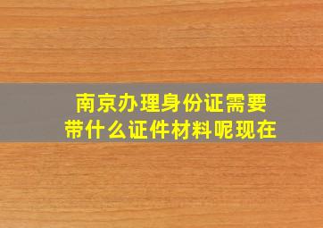 南京办理身份证需要带什么证件材料呢现在