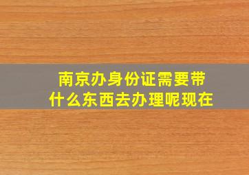 南京办身份证需要带什么东西去办理呢现在