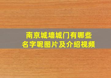 南京城墙城门有哪些名字呢图片及介绍视频