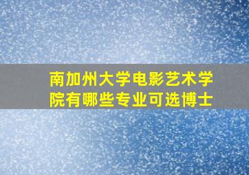 南加州大学电影艺术学院有哪些专业可选博士