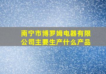 南宁市博罗姆电器有限公司主要生产什么产品