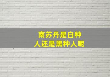 南苏丹是白种人还是黑种人呢