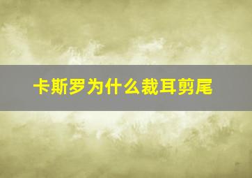 卡斯罗为什么裁耳剪尾