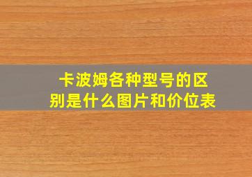 卡波姆各种型号的区别是什么图片和价位表