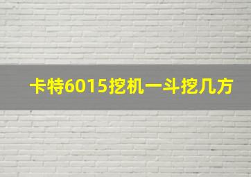 卡特6015挖机一斗挖几方