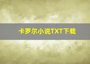 卡罗尔小说TXT下载