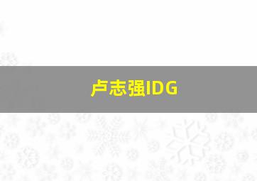 卢志强IDG