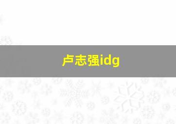 卢志强idg