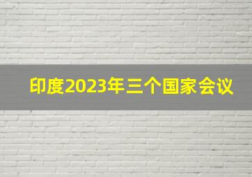 印度2023年三个国家会议