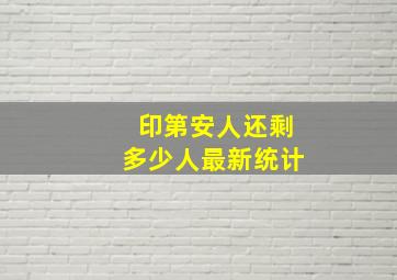 印第安人还剩多少人最新统计