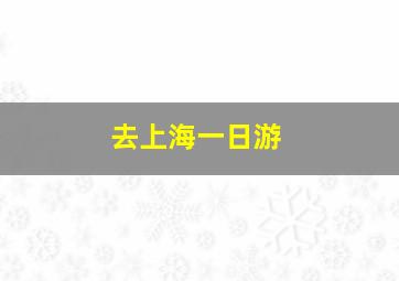 去上海一日游