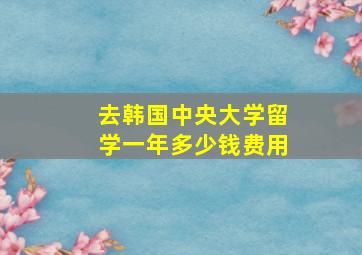 去韩国中央大学留学一年多少钱费用