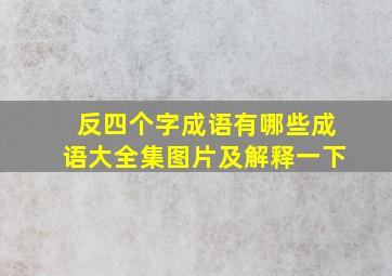 反四个字成语有哪些成语大全集图片及解释一下