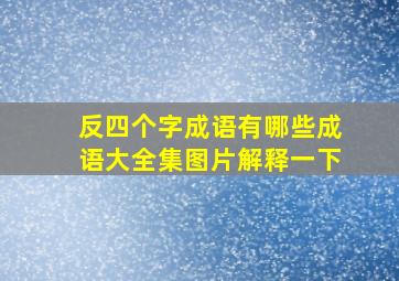 反四个字成语有哪些成语大全集图片解释一下