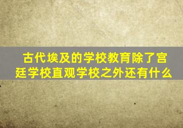 古代埃及的学校教育除了宫廷学校直观学校之外还有什么