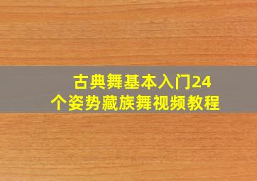 古典舞基本入门24个姿势藏族舞视频教程