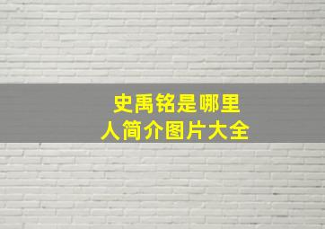 史禹铭是哪里人简介图片大全