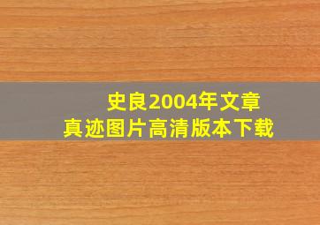 史良2004年文章真迹图片高清版本下载