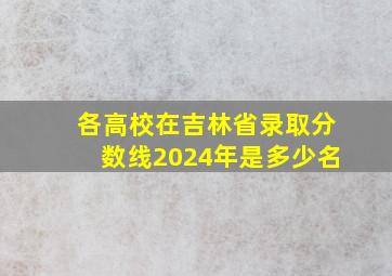 各高校在吉林省录取分数线2024年是多少名