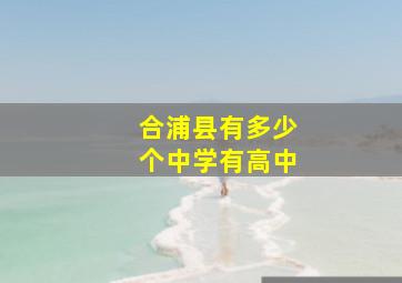 合浦县有多少个中学有高中