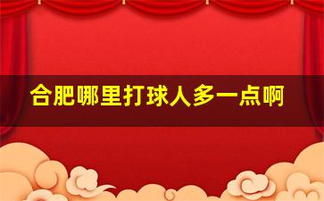 合肥哪里打球人多一点啊