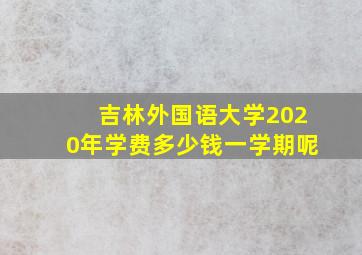 吉林外国语大学2020年学费多少钱一学期呢