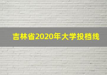 吉林省2020年大学投档线